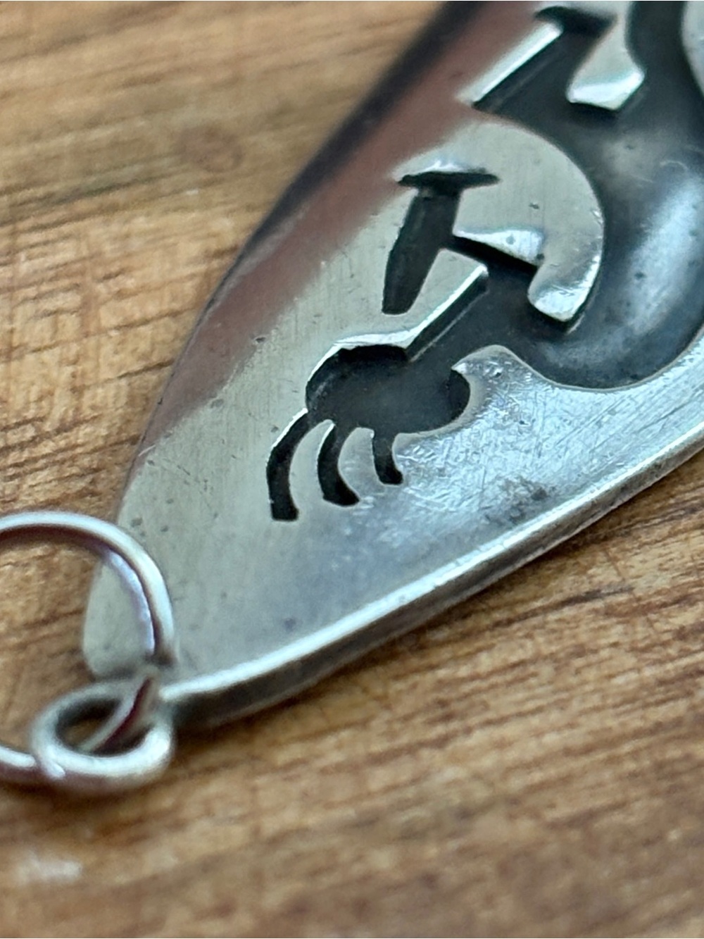 Vintage Native American Signed Sterling Kokopelli Pendant - 2” long - Picture 10 of 10